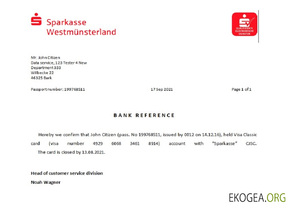 Référence Germany , Sparkasse , closure